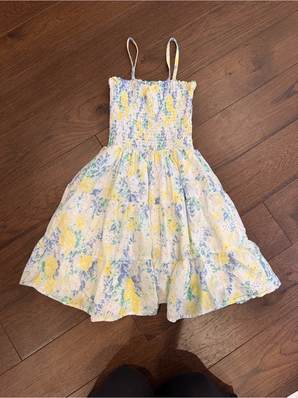 Janie & Jack Girls' Yellow & White Floral Smocked Sundress Size 10 - C11-761